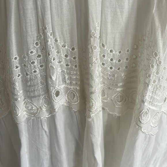 White midi cotton summer dress EU M, US M - Picture 4 of 5